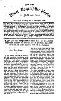 Neuer bayerischer Kurier für Stadt und Land Sonntag 4. September 1864