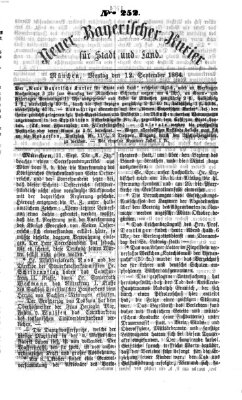 Neuer bayerischer Kurier für Stadt und Land Montag 12. September 1864