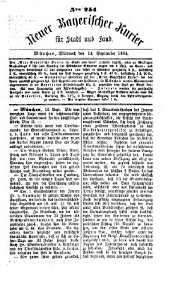 Neuer bayerischer Kurier für Stadt und Land Mittwoch 14. September 1864