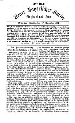 Neuer bayerischer Kurier für Stadt und Land Samstag 17. September 1864