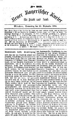 Neuer bayerischer Kurier für Stadt und Land Donnerstag 29. September 1864