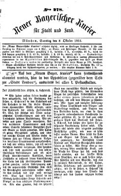 Neuer bayerischer Kurier für Stadt und Land Samstag 8. Oktober 1864