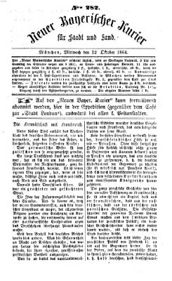 Neuer bayerischer Kurier für Stadt und Land Mittwoch 12. Oktober 1864