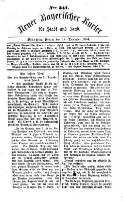 Neuer bayerischer Kurier für Stadt und Land Freitag 16. Dezember 1864