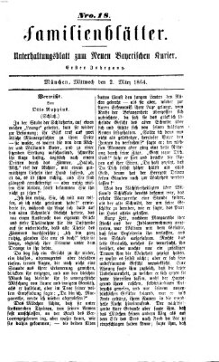 Neuer bayerischer Kurier für Stadt und Land. Familienblätter : Unterhaltungsblatt zum Neuen bayerischen Kurier (Neuer bayerischer Kurier für Stadt und Land) Mittwoch 2. März 1864