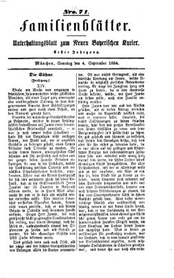 Neuer bayerischer Kurier für Stadt und Land. Familienblätter : Unterhaltungsblatt zum Neuen bayerischen Kurier (Neuer bayerischer Kurier für Stadt und Land) Sonntag 4. September 1864