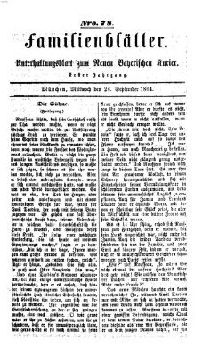 Neuer bayerischer Kurier für Stadt und Land. Familienblätter : Unterhaltungsblatt zum Neuen bayerischen Kurier (Neuer bayerischer Kurier für Stadt und Land) Mittwoch 28. September 1864