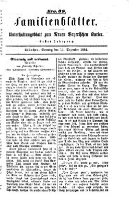 Neuer bayerischer Kurier für Stadt und Land. Familienblätter : Unterhaltungsblatt zum Neuen bayerischen Kurier (Neuer bayerischer Kurier für Stadt und Land) Mittwoch 14. Dezember 1864