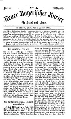Neuer bayerischer Kurier für Stadt und Land Freitag 6. Januar 1865