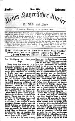 Neuer bayerischer Kurier für Stadt und Land Sonntag 5. Februar 1865