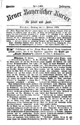 Neuer bayerischer Kurier für Stadt und Land Sonntag 19. Februar 1865