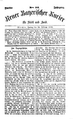 Neuer bayerischer Kurier für Stadt und Land Freitag 24. Februar 1865