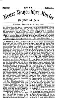 Neuer bayerischer Kurier für Stadt und Land Donnerstag 9. März 1865