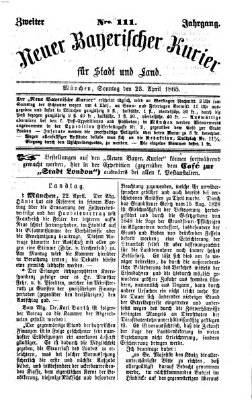 Neuer bayerischer Kurier für Stadt und Land Sonntag 23. April 1865