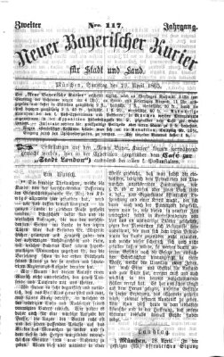 Neuer bayerischer Kurier für Stadt und Land Samstag 29. April 1865