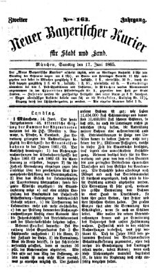 Neuer bayerischer Kurier für Stadt und Land Samstag 17. Juni 1865