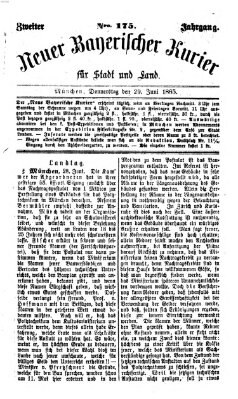 Neuer bayerischer Kurier für Stadt und Land Donnerstag 29. Juni 1865