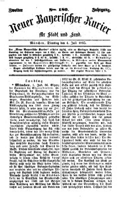 Neuer bayerischer Kurier für Stadt und Land Dienstag 4. Juli 1865