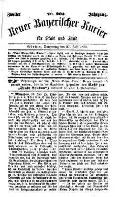 Neuer bayerischer Kurier für Stadt und Land Donnerstag 27. Juli 1865