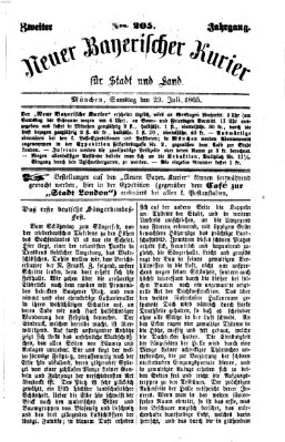 Neuer bayerischer Kurier für Stadt und Land Samstag 29. Juli 1865