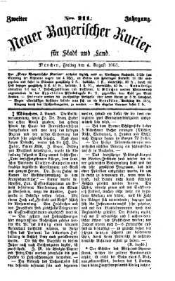 Neuer bayerischer Kurier für Stadt und Land Freitag 4. August 1865