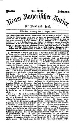 Neuer bayerischer Kurier für Stadt und Land Sonntag 6. August 1865