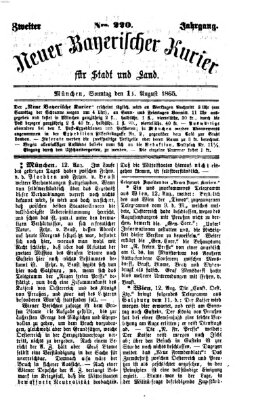 Neuer bayerischer Kurier für Stadt und Land Sonntag 13. August 1865