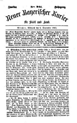 Neuer bayerischer Kurier für Stadt und Land Mittwoch 6. September 1865