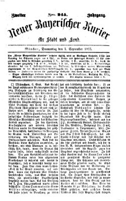 Neuer bayerischer Kurier für Stadt und Land Donnerstag 7. September 1865