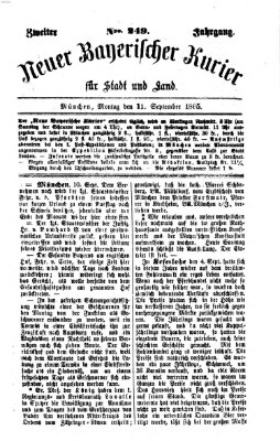 Neuer bayerischer Kurier für Stadt und Land Montag 11. September 1865