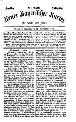 Neuer bayerischer Kurier für Stadt und Land Dienstag 12. September 1865