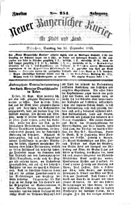 Neuer bayerischer Kurier für Stadt und Land Samstag 16. September 1865