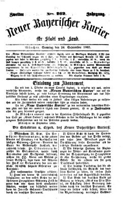 Neuer bayerischer Kurier für Stadt und Land Sonntag 24. September 1865