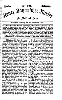 Neuer bayerischer Kurier für Stadt und Land Dienstag 26. September 1865