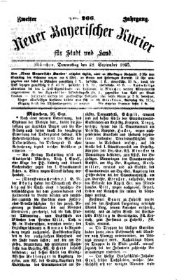 Neuer bayerischer Kurier für Stadt und Land Donnerstag 28. September 1865