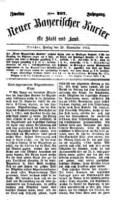 Neuer bayerischer Kurier für Stadt und Land Freitag 29. September 1865