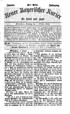 Neuer bayerischer Kurier für Stadt und Land Sonntag 8. Oktober 1865