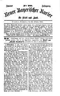 Neuer bayerischer Kurier für Stadt und Land Donnerstag 12. Oktober 1865