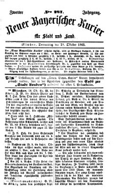 Neuer bayerischer Kurier für Stadt und Land Donnerstag 19. Oktober 1865