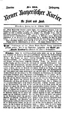 Neuer bayerischer Kurier für Stadt und Land Freitag 20. Oktober 1865