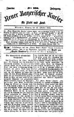 Neuer bayerischer Kurier für Stadt und Land Sonntag 22. Oktober 1865