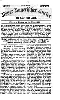 Neuer bayerischer Kurier für Stadt und Land Dienstag 24. Oktober 1865