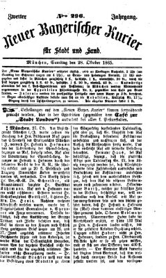 Neuer bayerischer Kurier für Stadt und Land Samstag 28. Oktober 1865