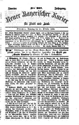 Neuer bayerischer Kurier für Stadt und Land Sonntag 29. Oktober 1865