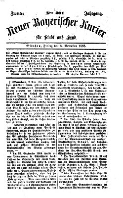 Neuer bayerischer Kurier für Stadt und Land Freitag 3. November 1865