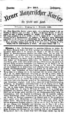 Neuer bayerischer Kurier für Stadt und Land Dienstag 7. November 1865