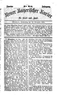 Neuer bayerischer Kurier für Stadt und Land Donnerstag 16. November 1865