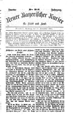Neuer bayerischer Kurier für Stadt und Land Samstag 18. November 1865
