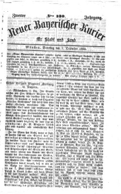 Neuer bayerischer Kurier für Stadt und Land Samstag 2. Dezember 1865