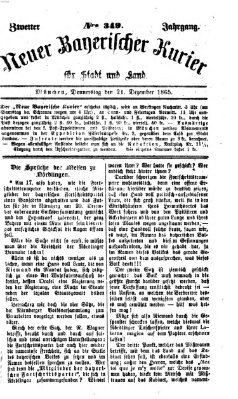 Neuer bayerischer Kurier für Stadt und Land Donnerstag 21. Dezember 1865